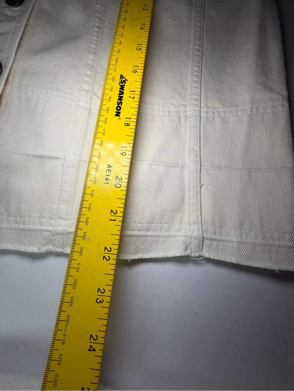 Lauren Ralph Lauren Cream Button-Front Denim Mini Skirt